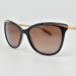 Ralph Lauren RA5203 1090/T5 Black Nude Frame Polarized Brown Gradient Sunglasses